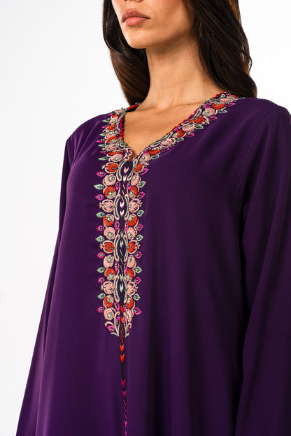 Dark Purple Crepe Caftan