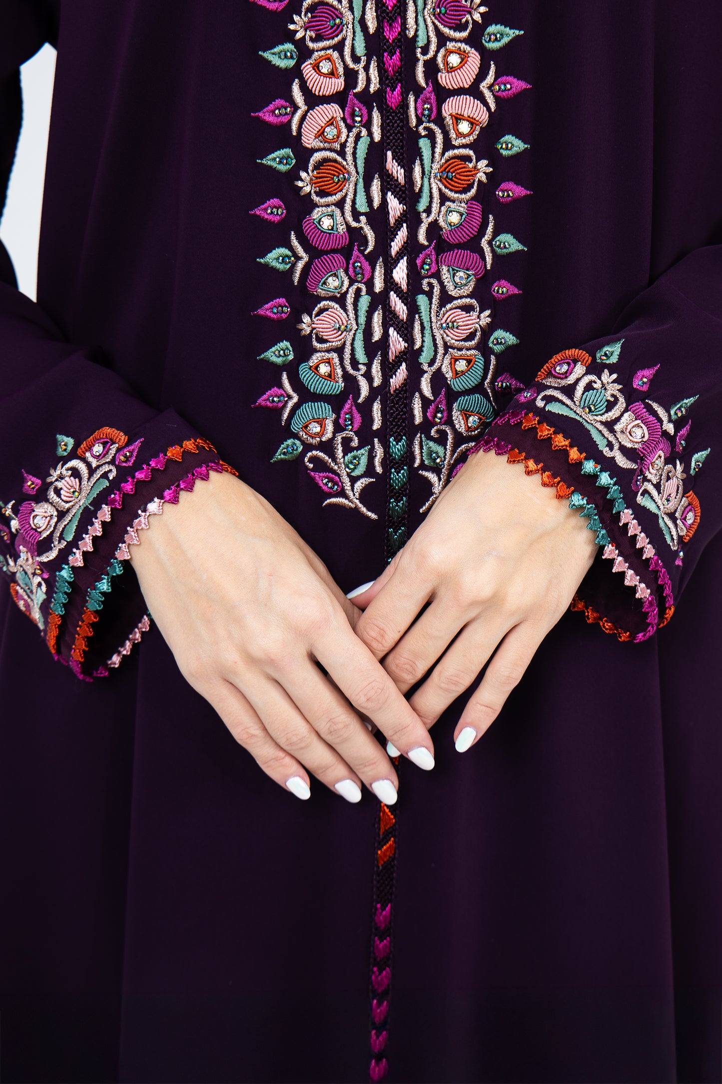 Dark Purple Crepe Caftan