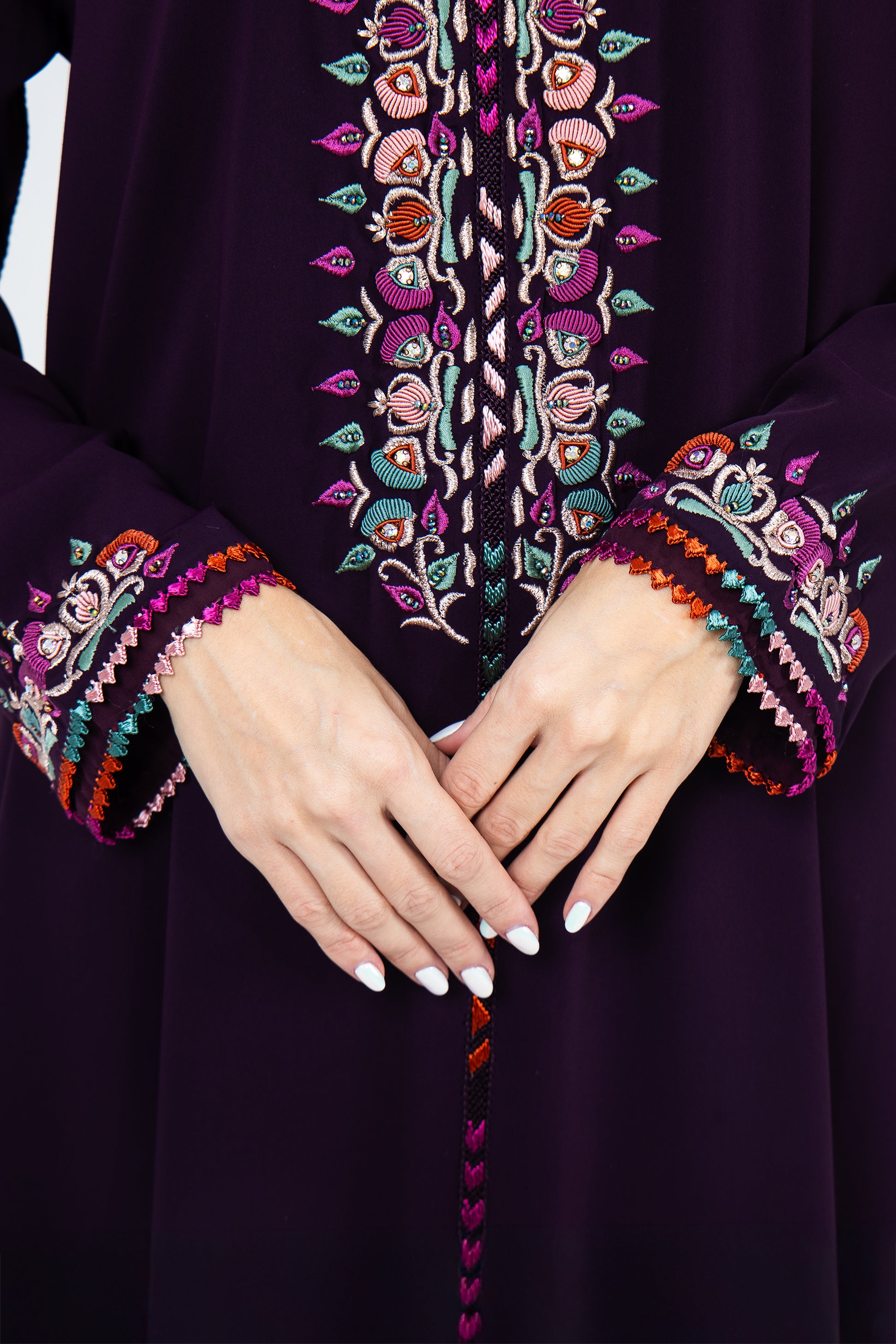 Dark Purple Crepe Caftan