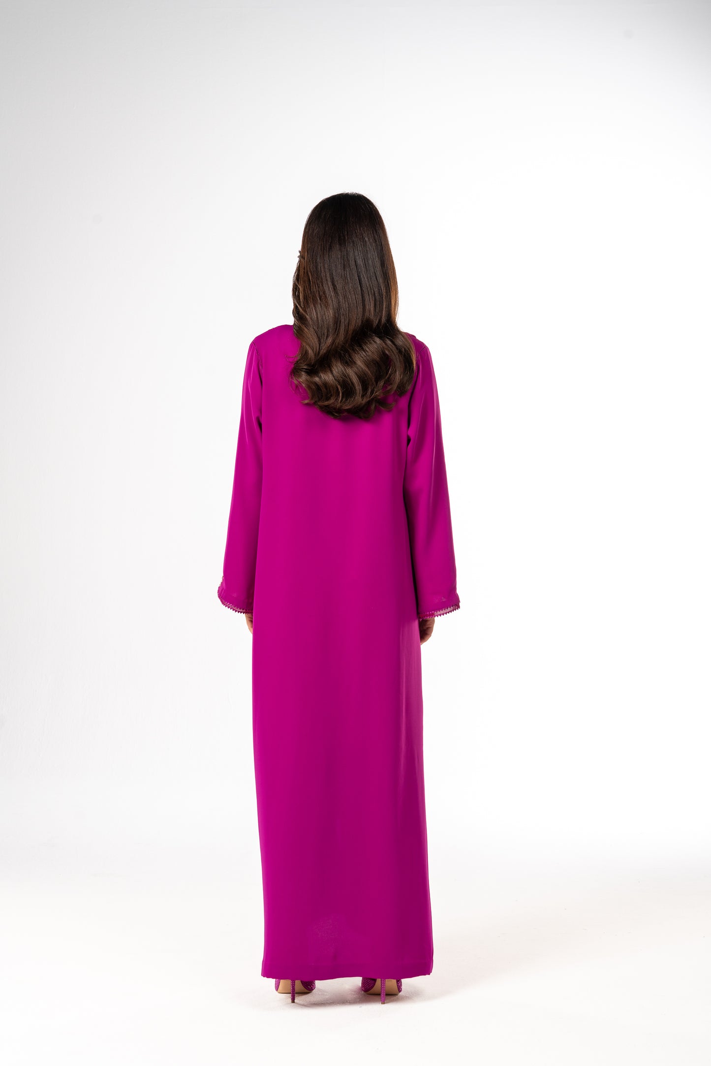 Fuchsia Crepe Moroccan Caftan