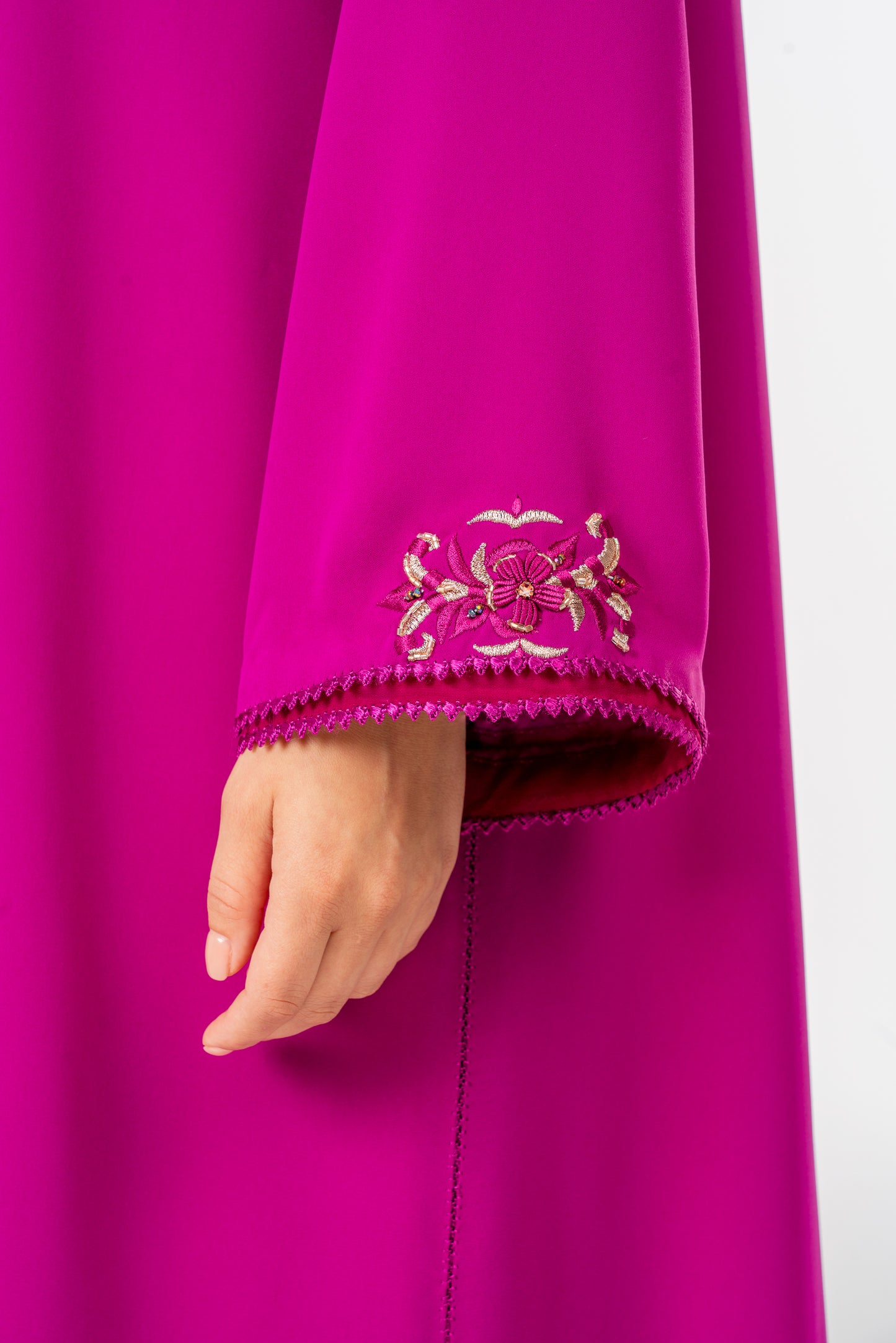 Fuchsia Crepe Moroccan Caftan