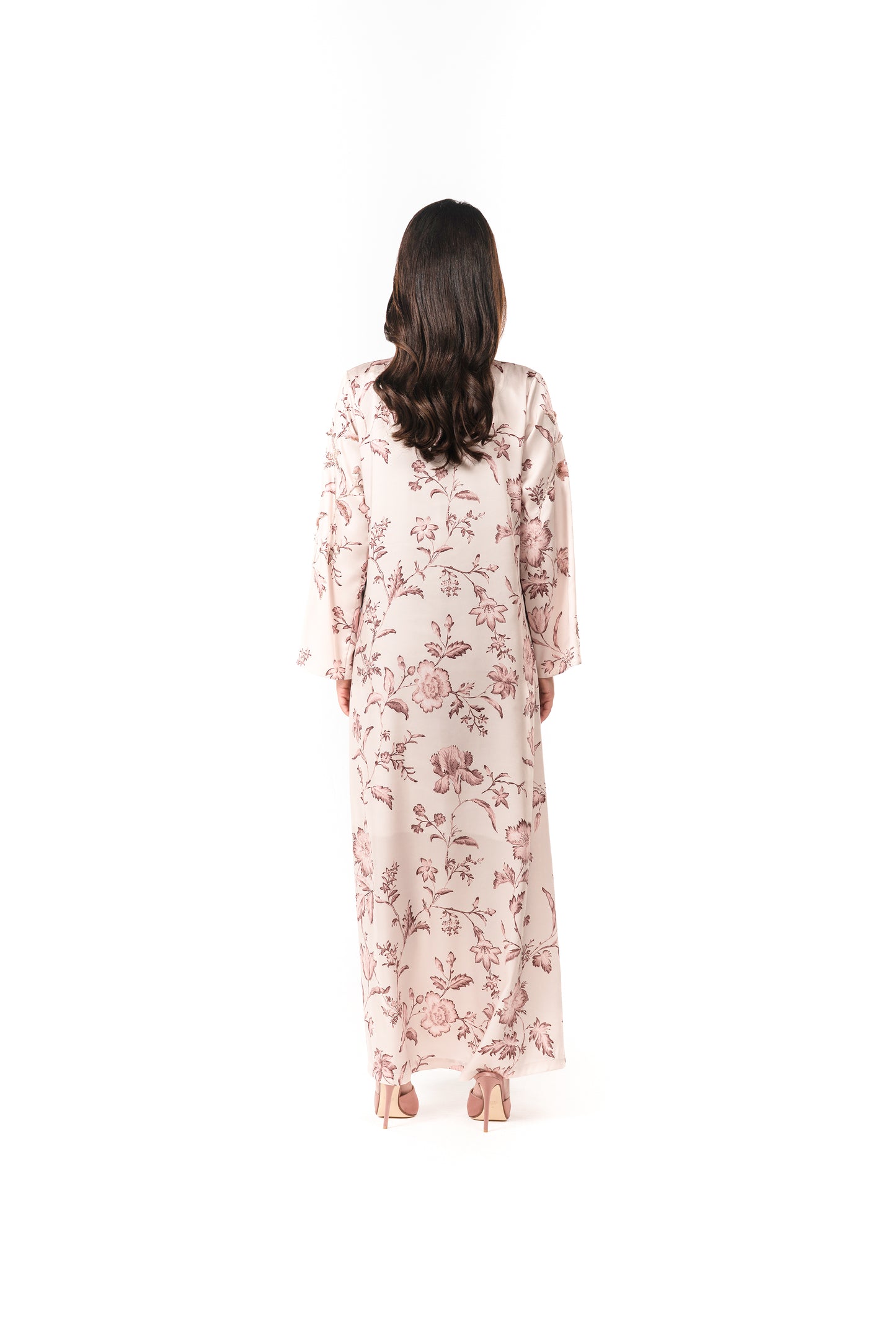 Italian Floral 3D Embroidered Blooming Grace Twill Caftan