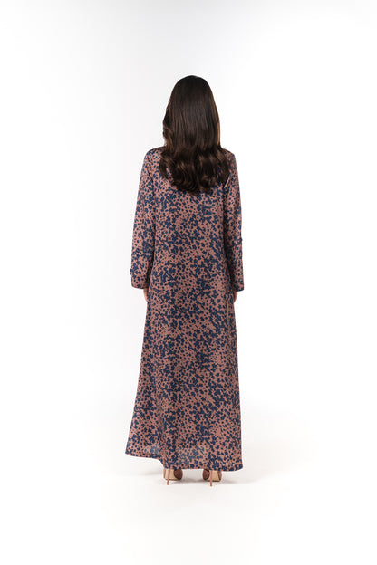 Italian Floral 3D Embroidered Vintage Rose Twill Caftan