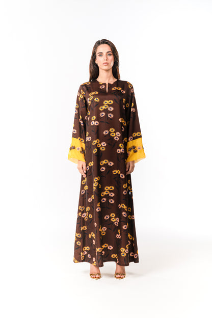 Italian Golden Meadow Embroidered Viscose Caftan