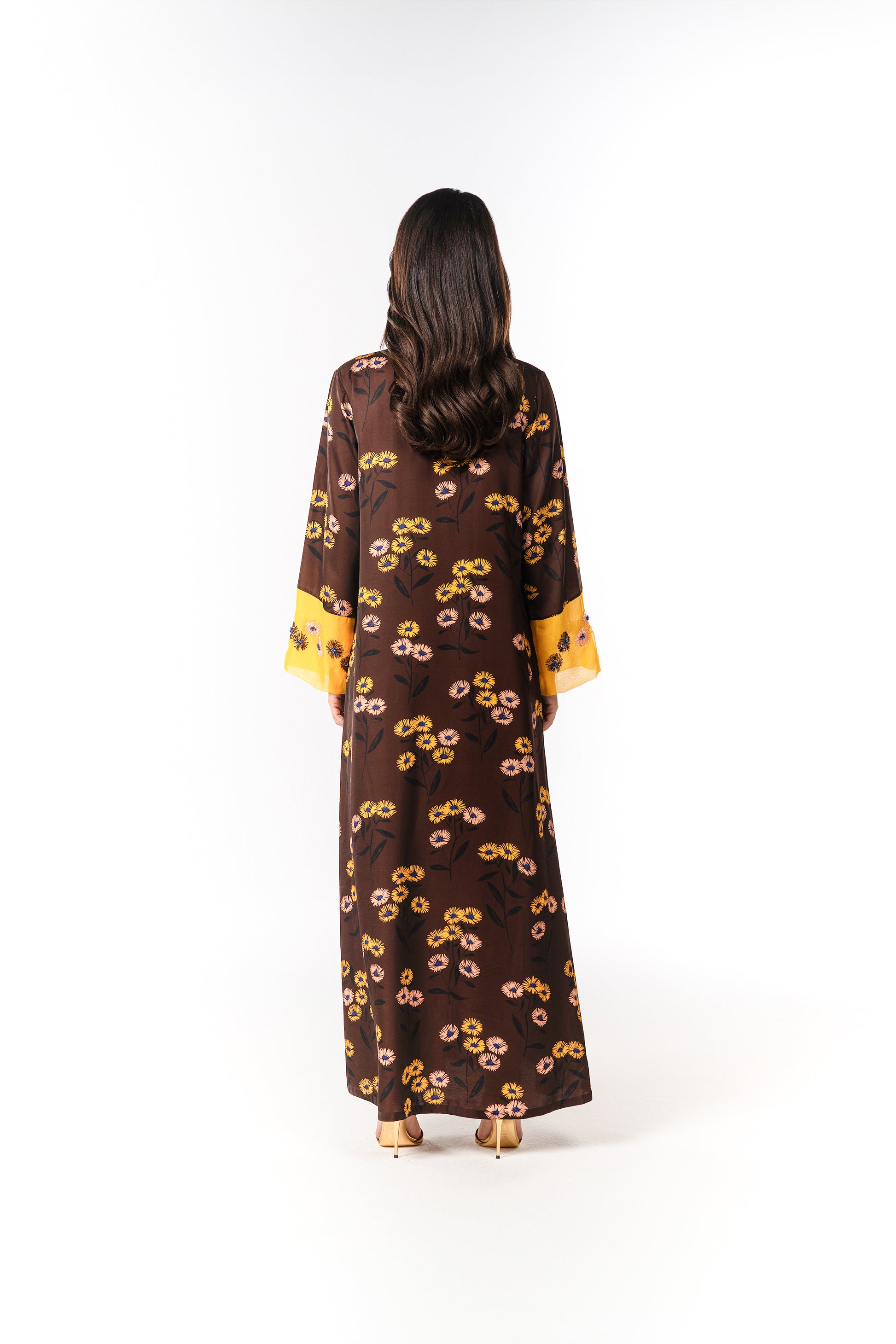 Italian Golden Meadow Embroidered Viscose Caftan