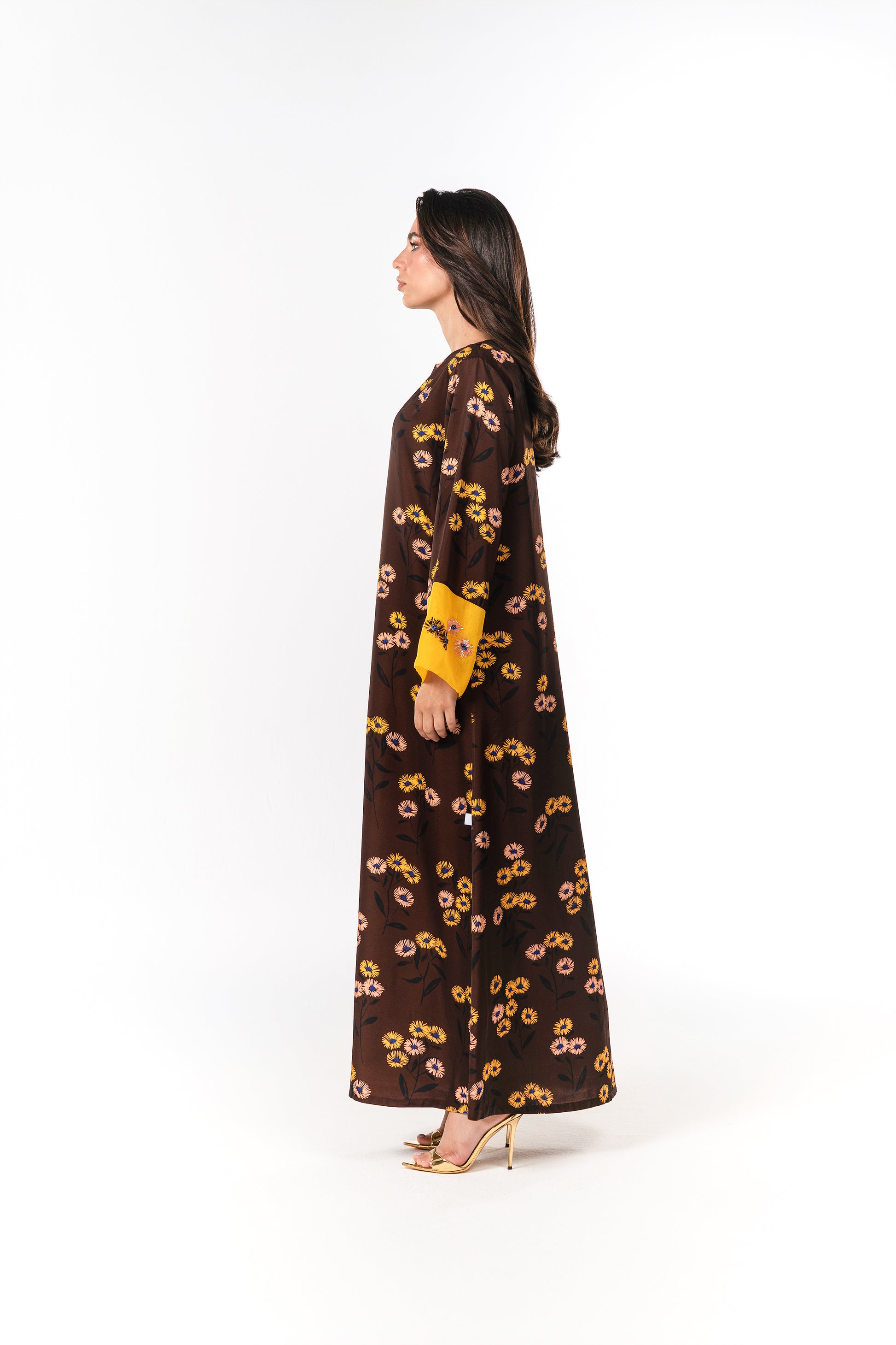 Italian Golden Meadow Embroidered Viscose Caftan