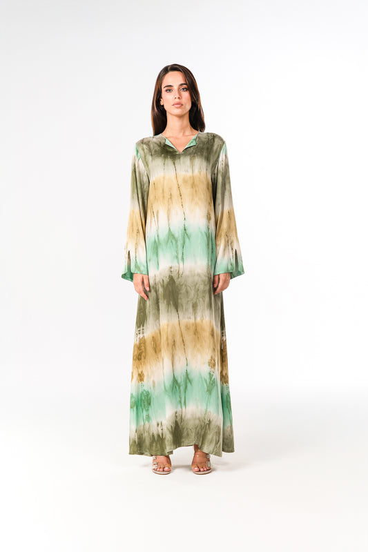 Italian Viscose Marble-Green Caftan