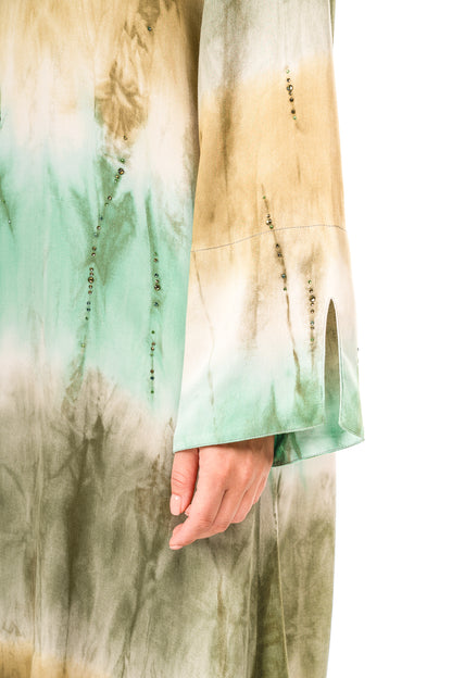 Italian Viscose Marble-Green Caftan