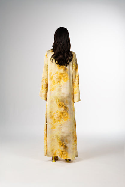 PINKO Italian Original Bright Gold Splash Caftan back