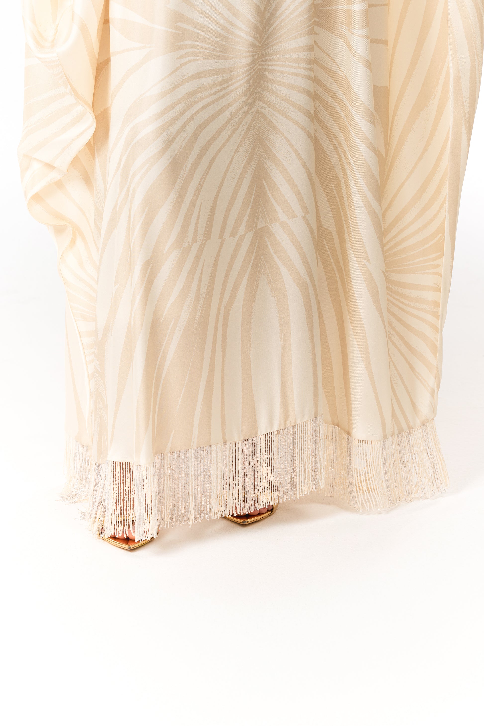 Roberto Cavalli Italian Original Ivory Glow Twill Silk Caftan
