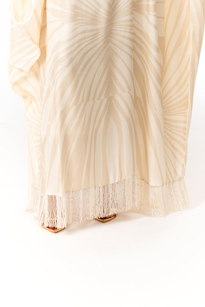 Roberto Cavalli Italian Original Ivory Glow Twill Silk Caftan