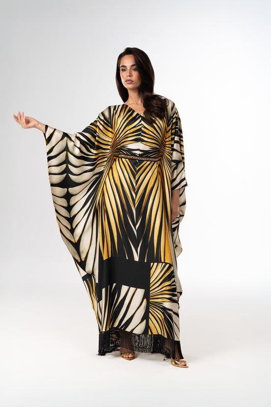 Roberto Cavalli Original Italian Twill Silk Caftan – Handmade Limited Edition