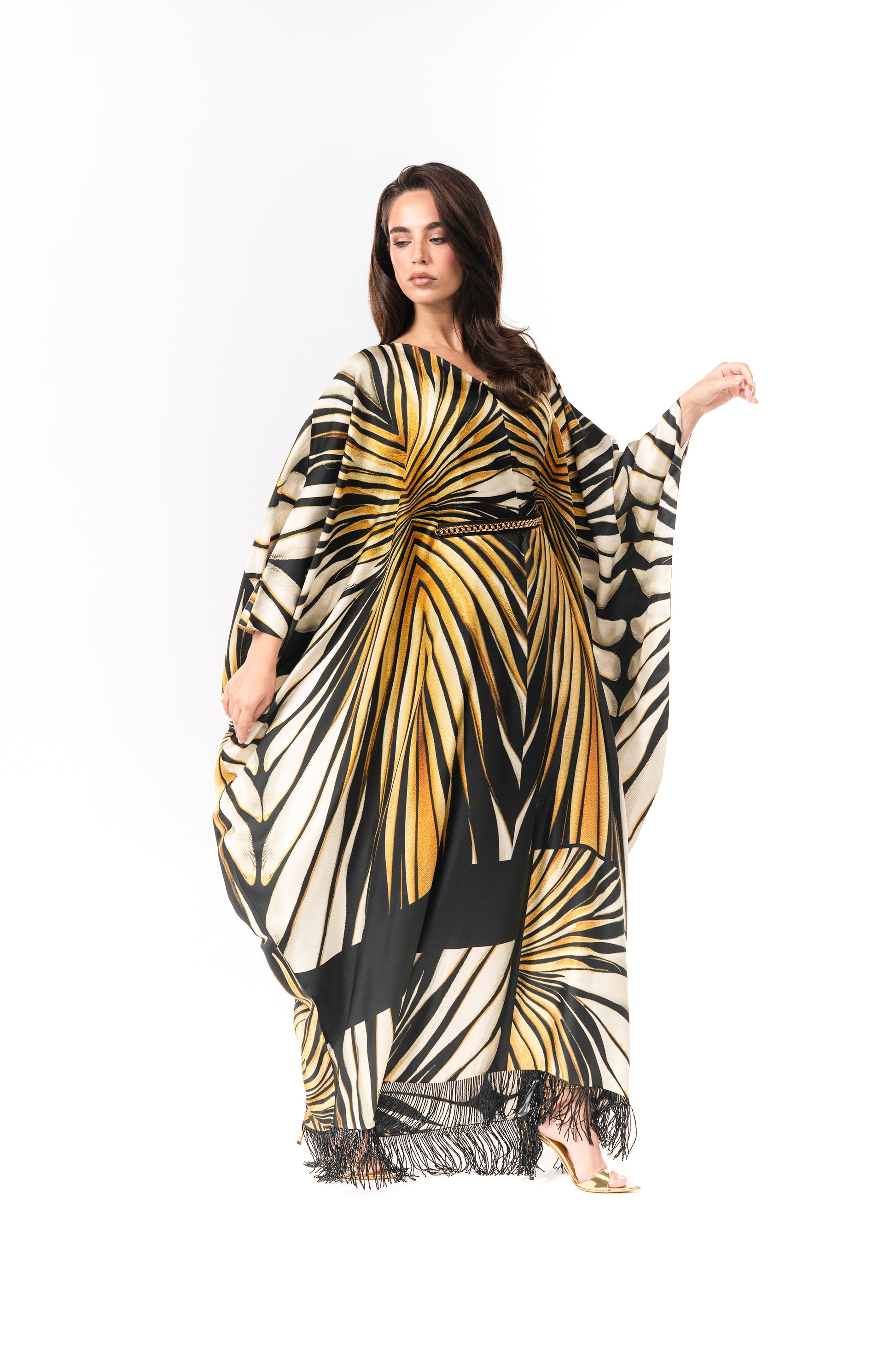Roberto Cavalli Original Italian Twill Silk Caftan