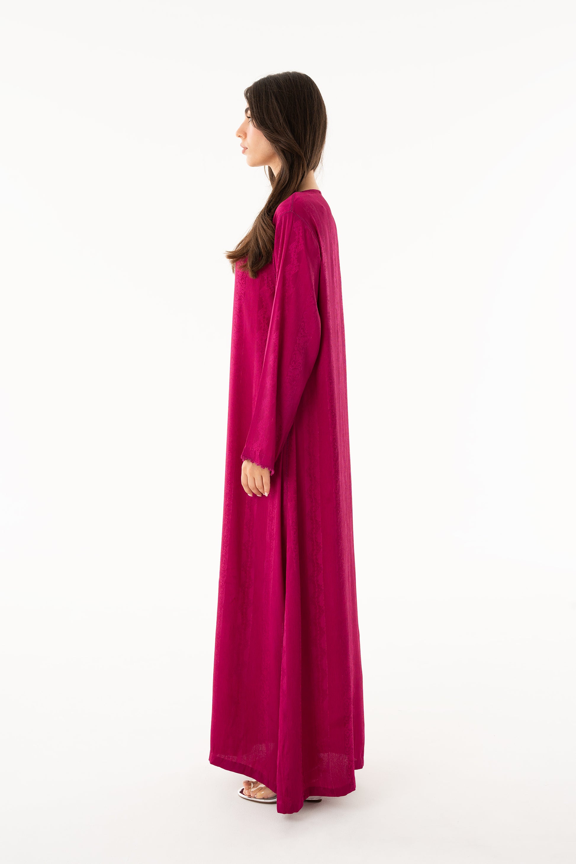 Fuchsia Caftan with Fuchsia Crystal - House of Caftan