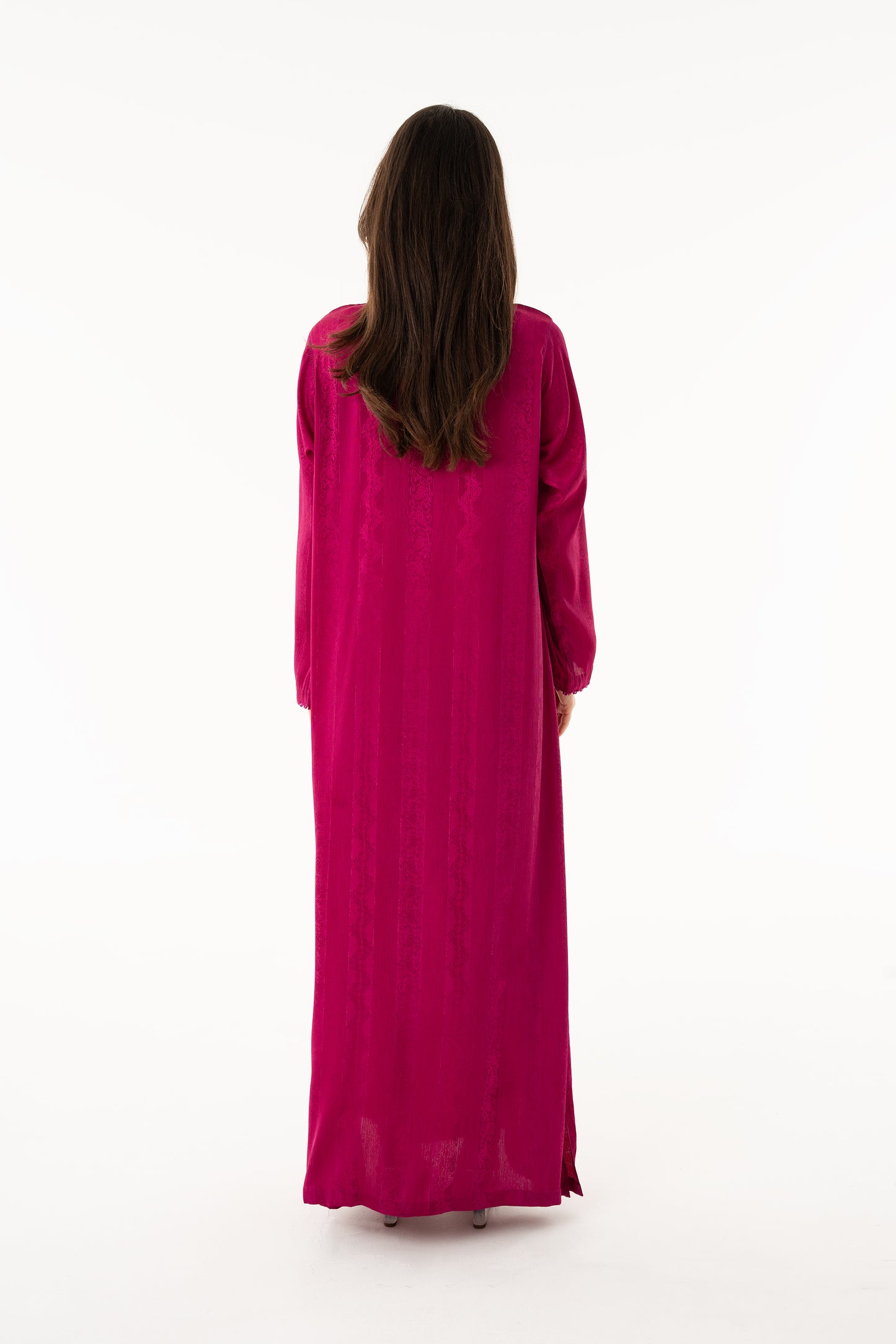 Fuchsia Caftan with Fuchsia Crystal - House of Caftan