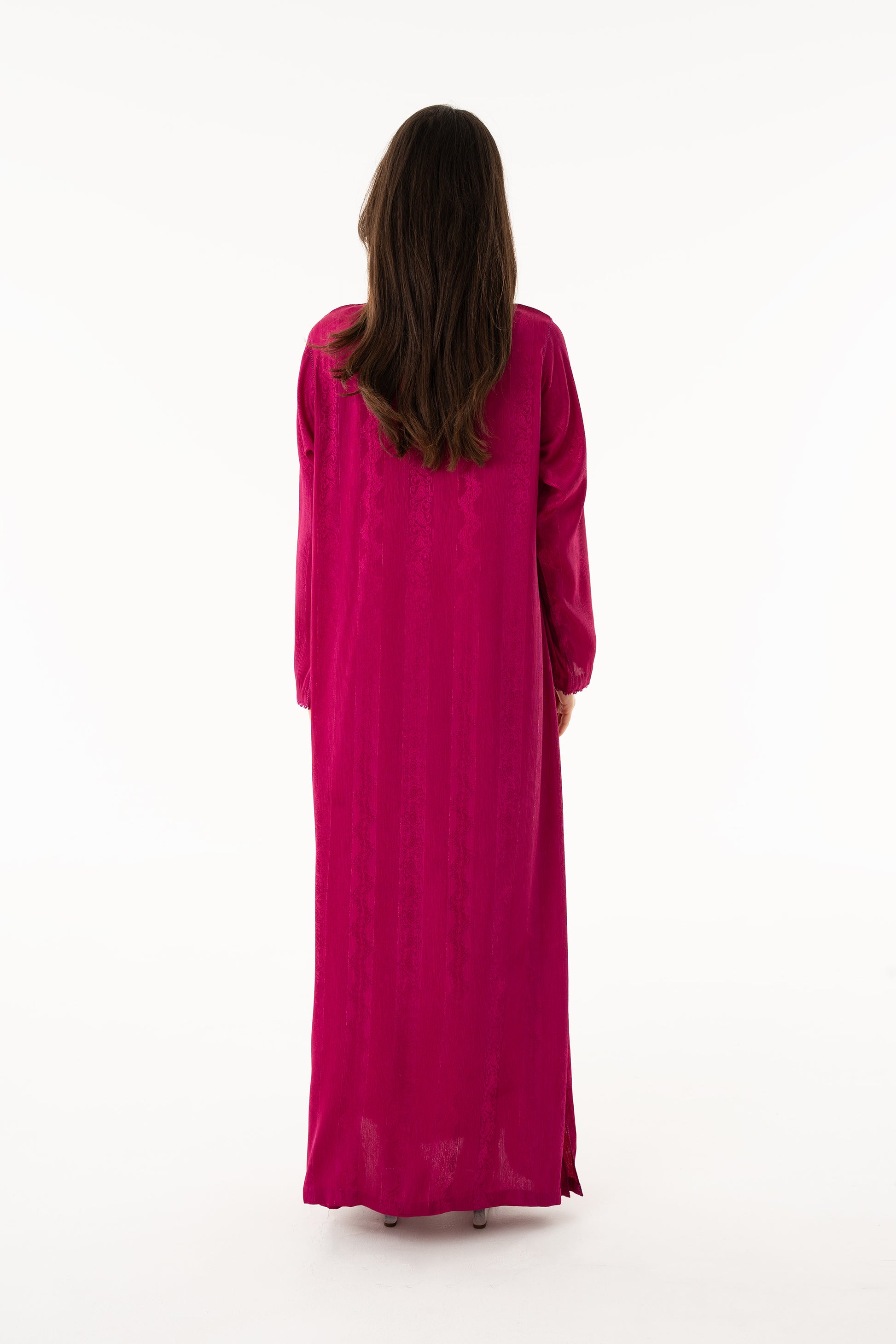 Fuchsia Caftan with Fuchsia Crystal - House of Caftan