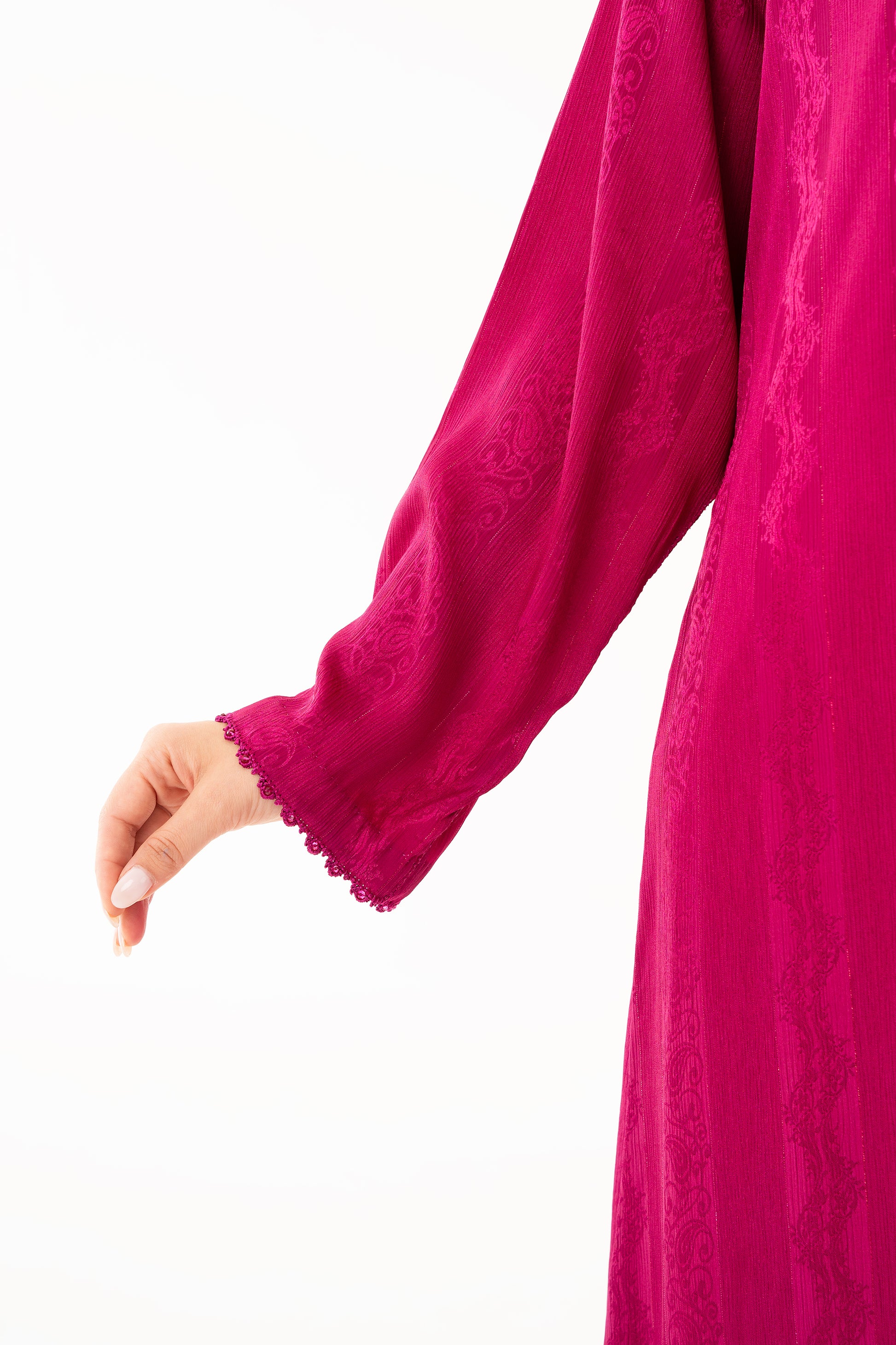 Fuchsia Caftan with Fuchsia Crystal - House of Caftan