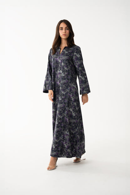 Grey Italian Cotton Jalabia - House of Caftan