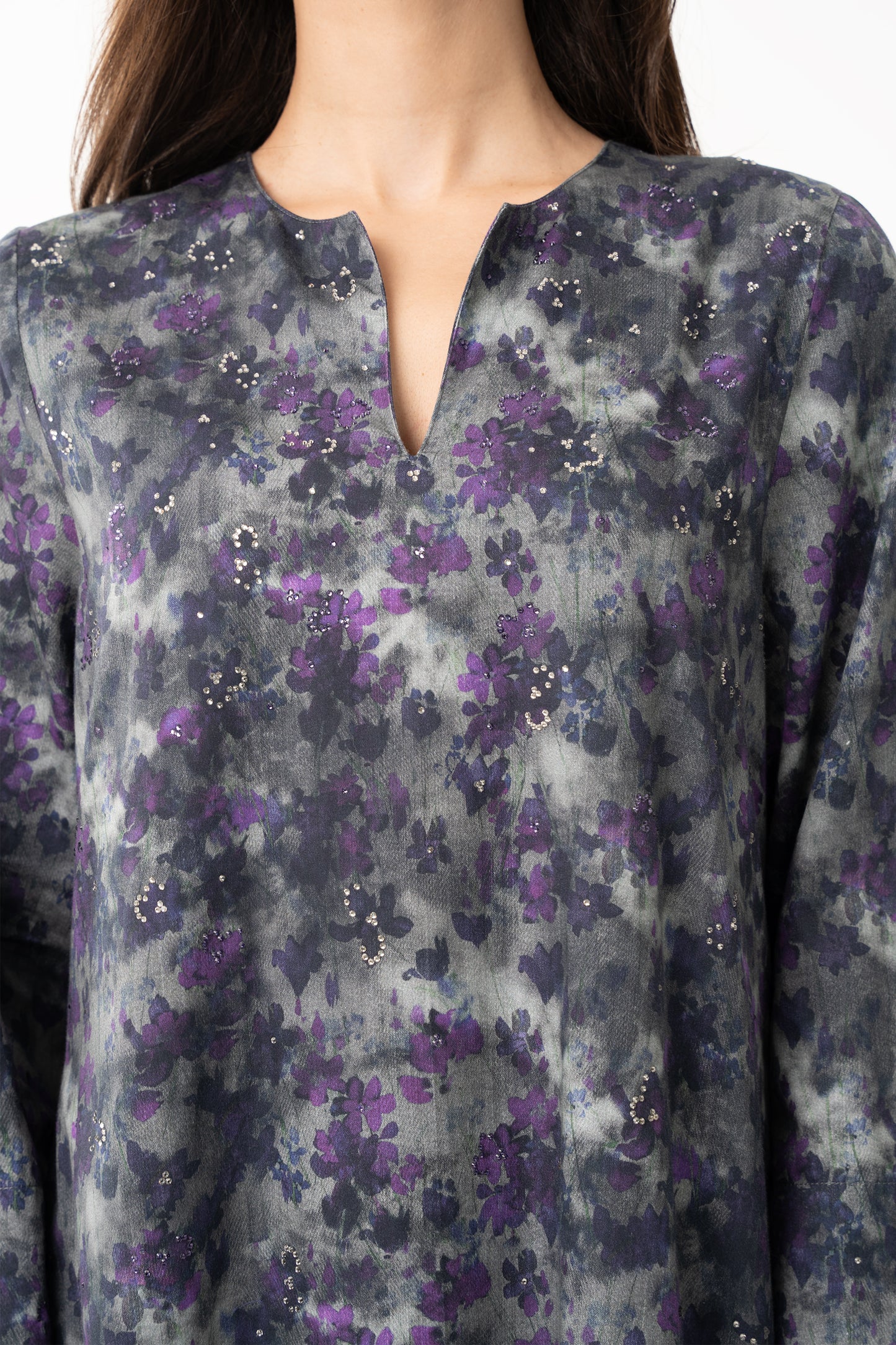 Grey Italian Cotton Jalabia - House of Caftan