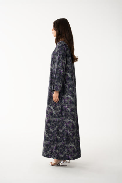 Grey Italian Cotton Jalabia - House of Caftan