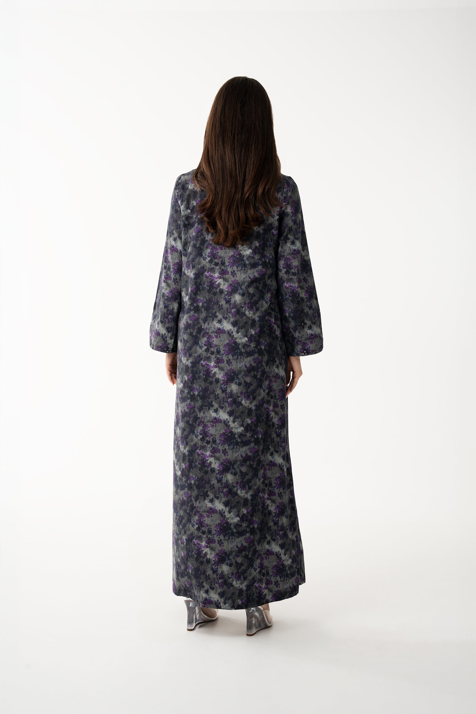 Grey Italian Cotton Jalabia - House of Caftan