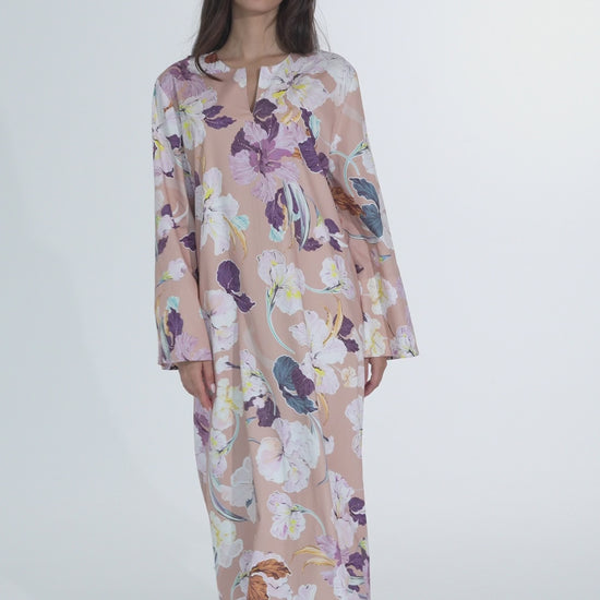 Peach Italian Cotton Caftan - House of Caftan