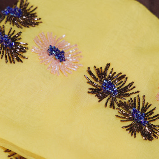 Golden Meadow Italian Viscose Caftan with Embroidery – Handmade Limited Edition 2