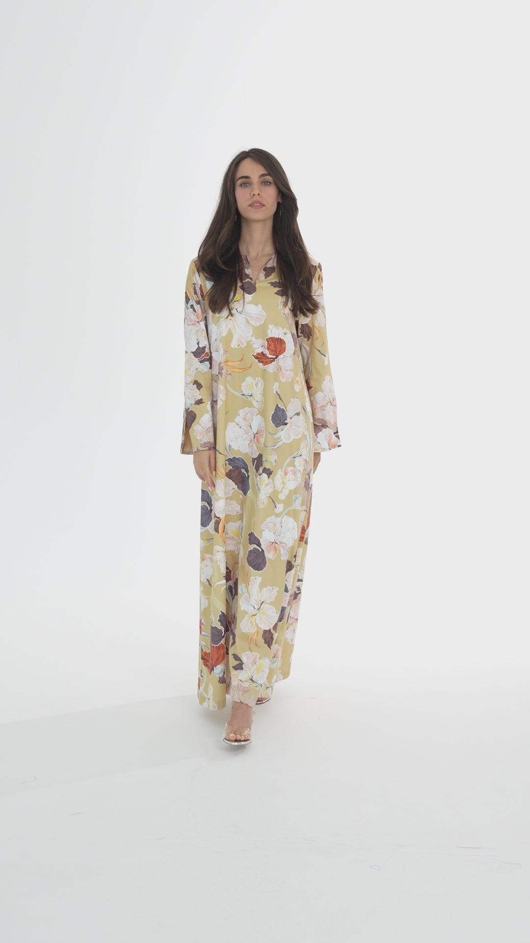 Yellow Italian Cotton Caftan - House of Caftan