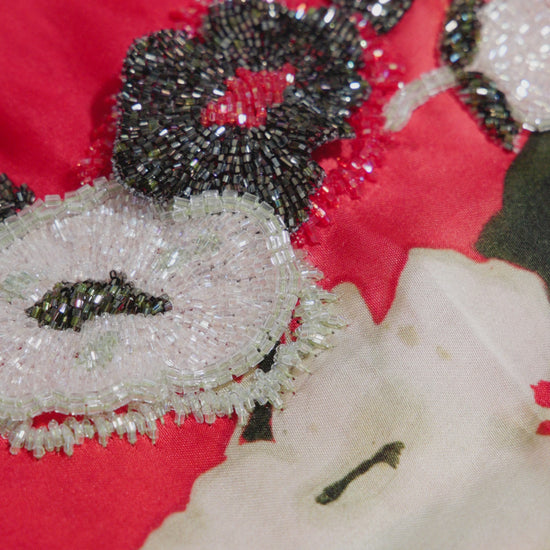 Rouge Jardin Italian Viscose Satin Caftan with 3D Floral European Embroidery – Handmade Limited Edition 2