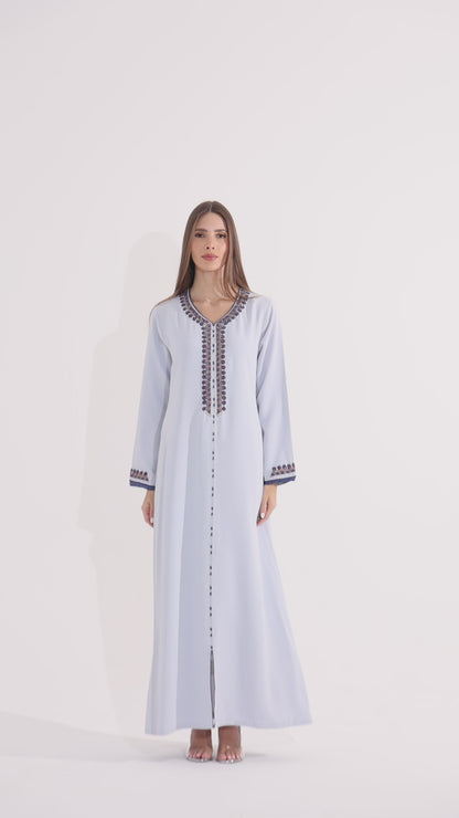 Powder Blue Crepe Caftan