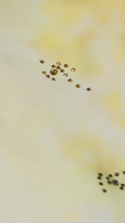 PINKO Italian Viscose Satin Original Bright Gold Splash Caftan with European hotfix - Handmade Limited Edition 2