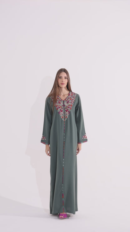 Rainforest Crepe Caftan
