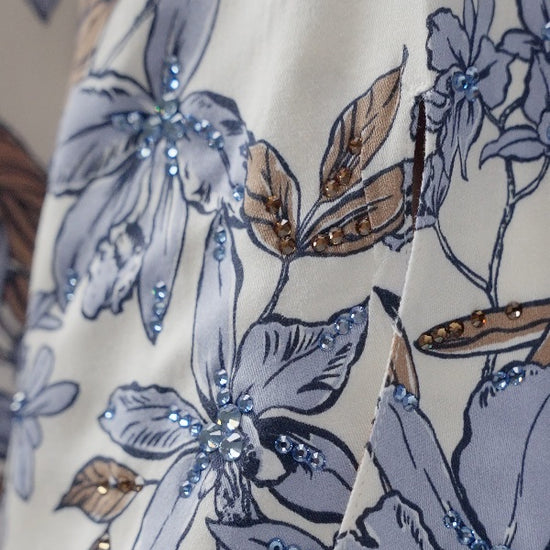 Azure Bloom Italian Viscose Satin Caftan