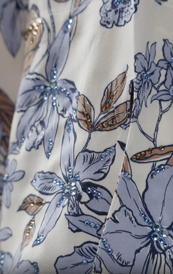 Azure Bloom Italian Viscose Satin Caftan