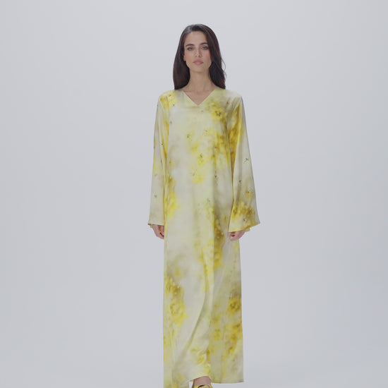 PINKO Italian Original Bright Gold Splash Caftan