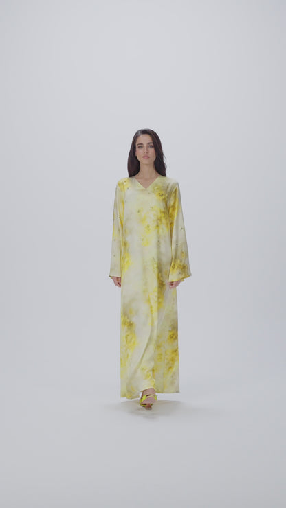 PINKO Italian Original Bright Gold Splash Caftan